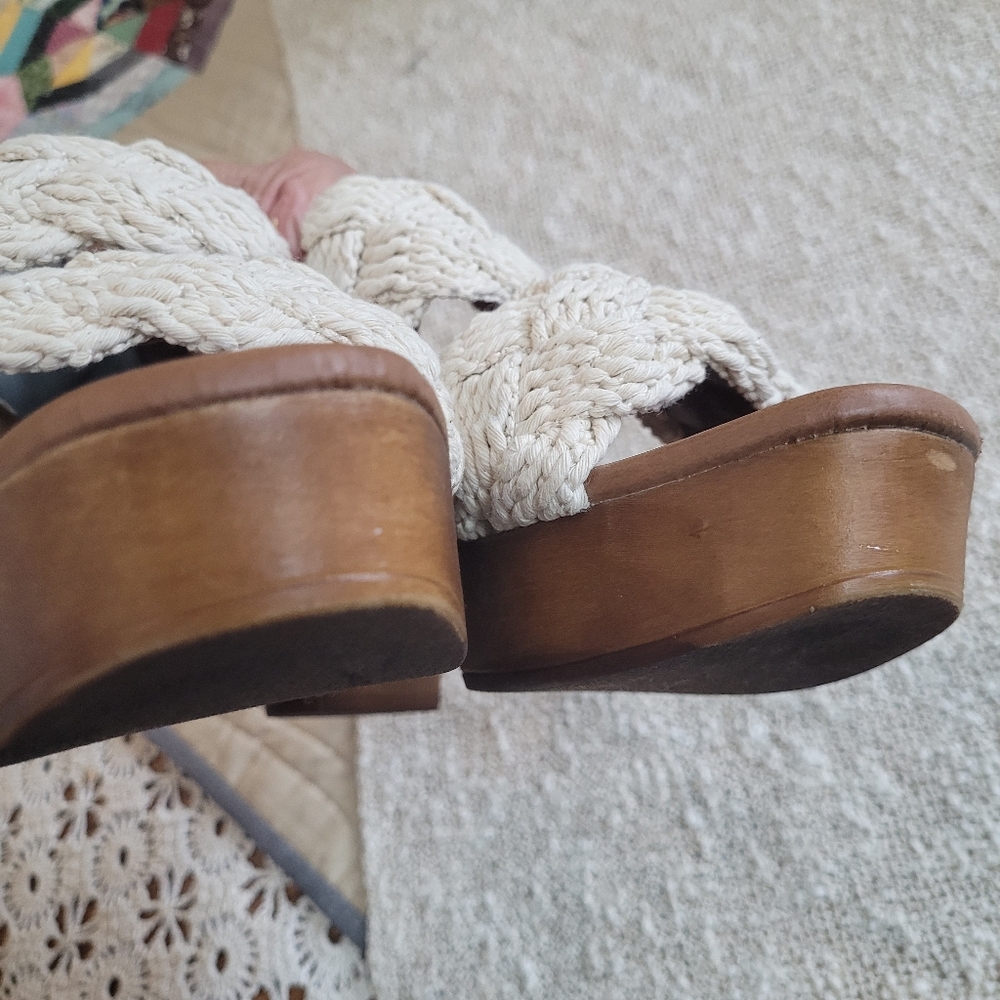 Seychelles Braided Two-Band Slide Mules in Cream and Brown - Picture 8 of 10